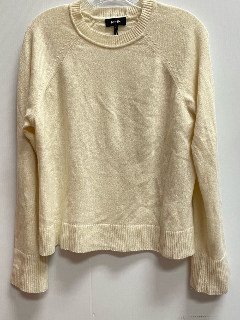 ME+EM LIGHTWEIGHT CASHMERE CREAM SWEATER SZ SMALL